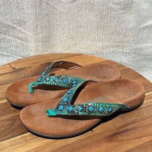Vionic Women’s Floriana Sandals Teal Snake Size 9
